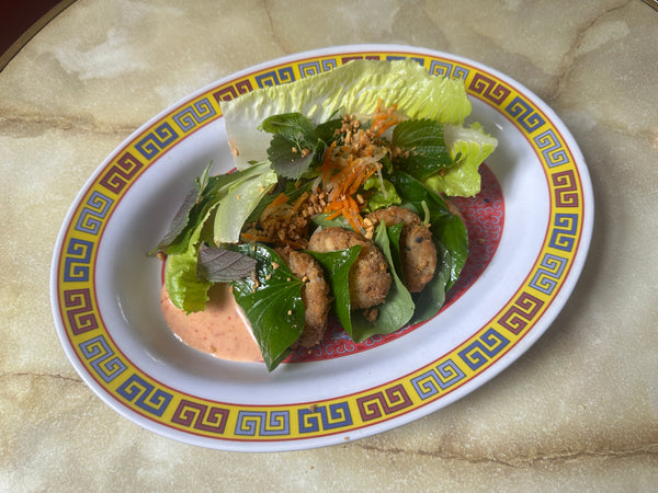 Pork & Betel Leaf Nuggets, Viet Sweet & Sour Sauce